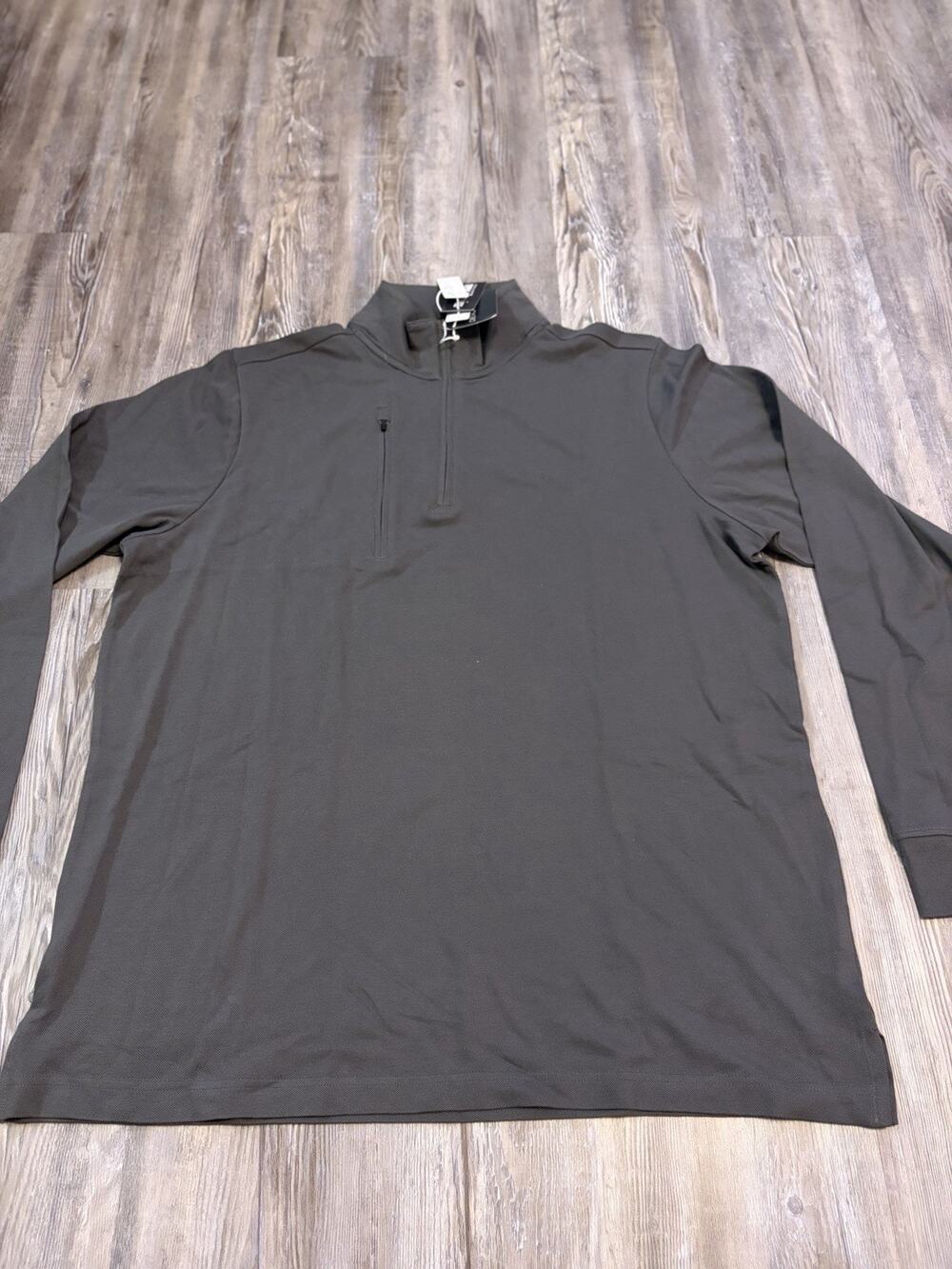 Devon & Jones Mens XL Supima Cotton Quarter Zip Pullover Graphite Gray